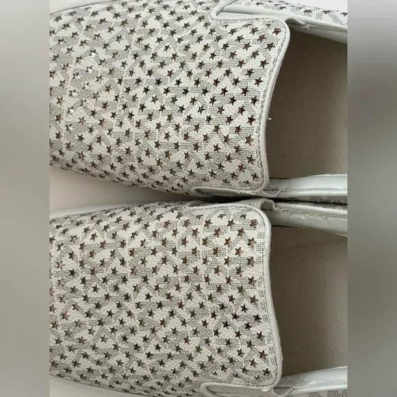 Michael Kors Women's Gold and White Slip-On Sneakers in size 8 - Picture 13 of 16